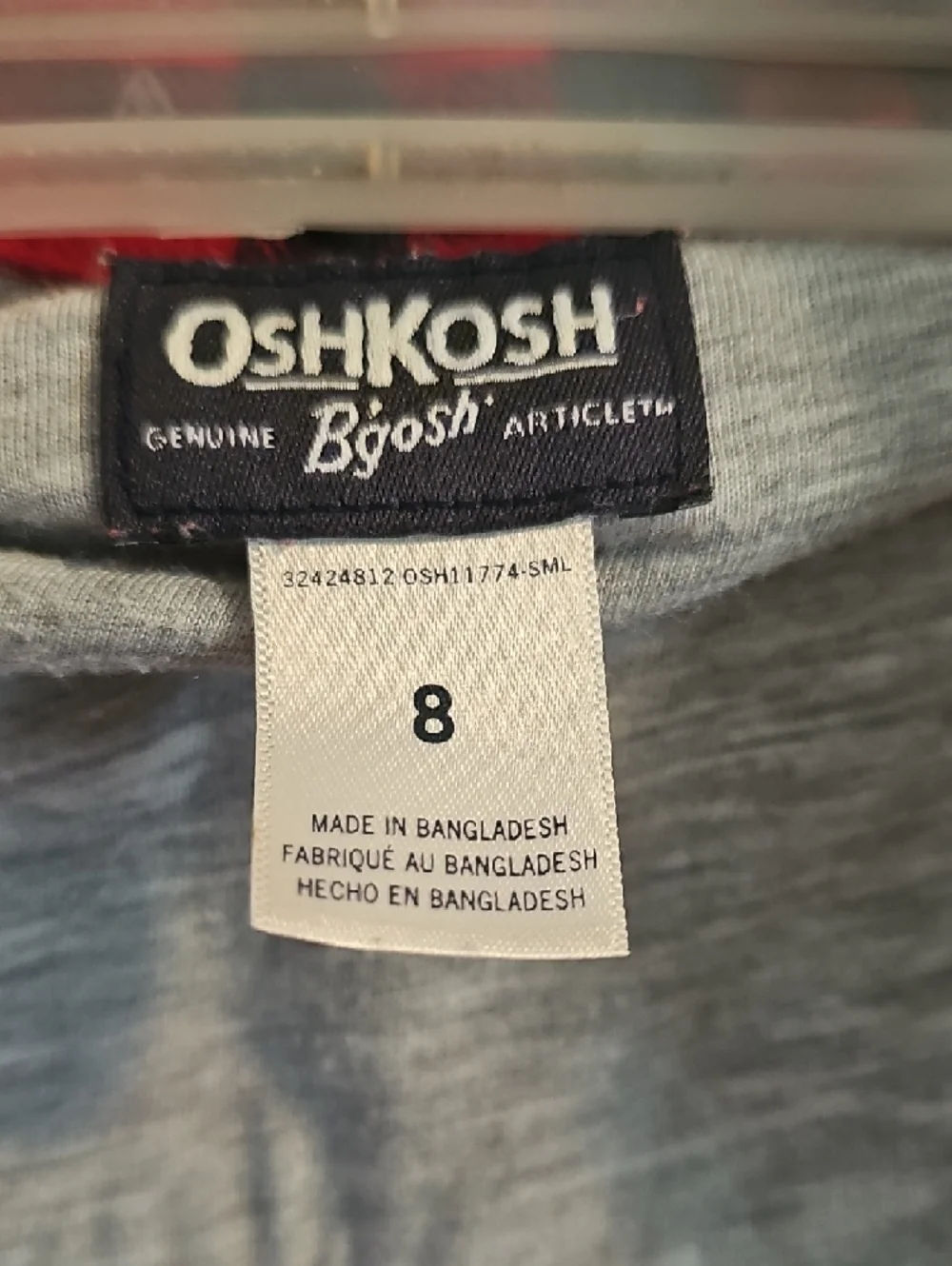 OshKosh B'gosh Navy Label Tee with Heather Gray Fabric - Picture 2 of 3